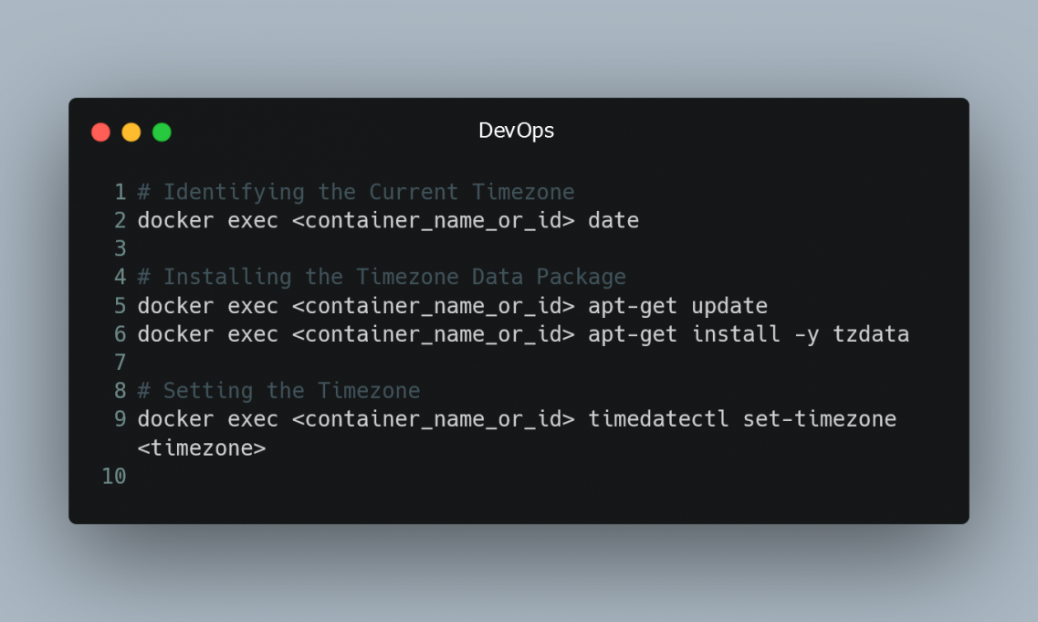 Changing Timezone In A Docker Container - Tiloid