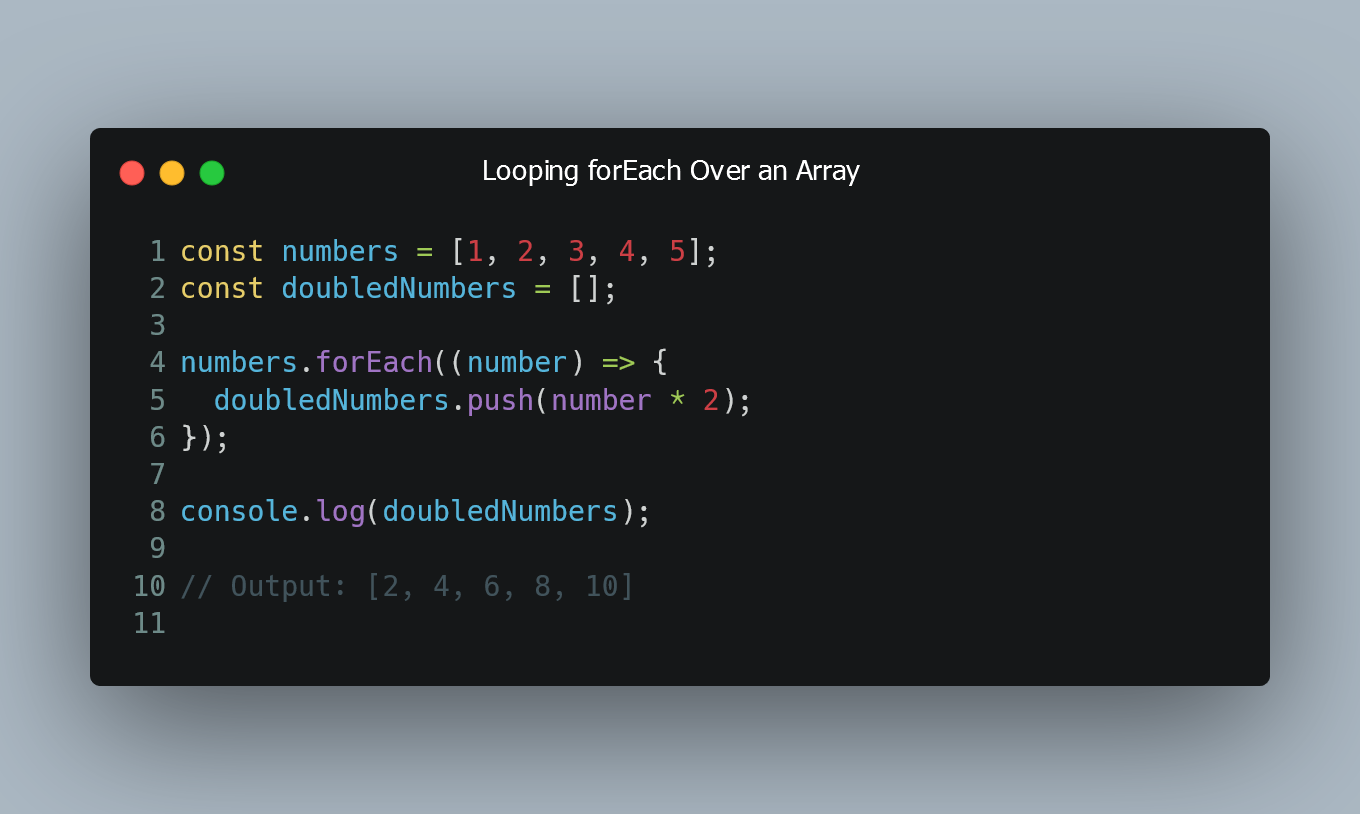 Looping forEach Over an Array