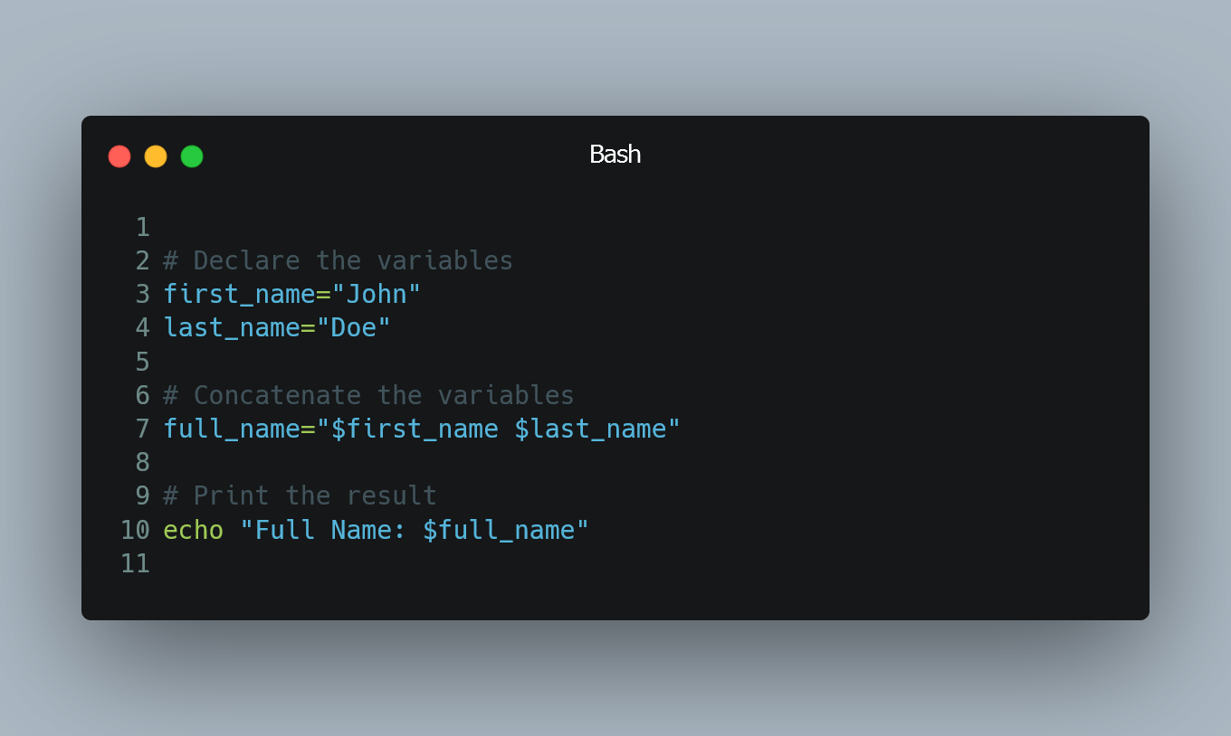 Concatenating string variables in Bash