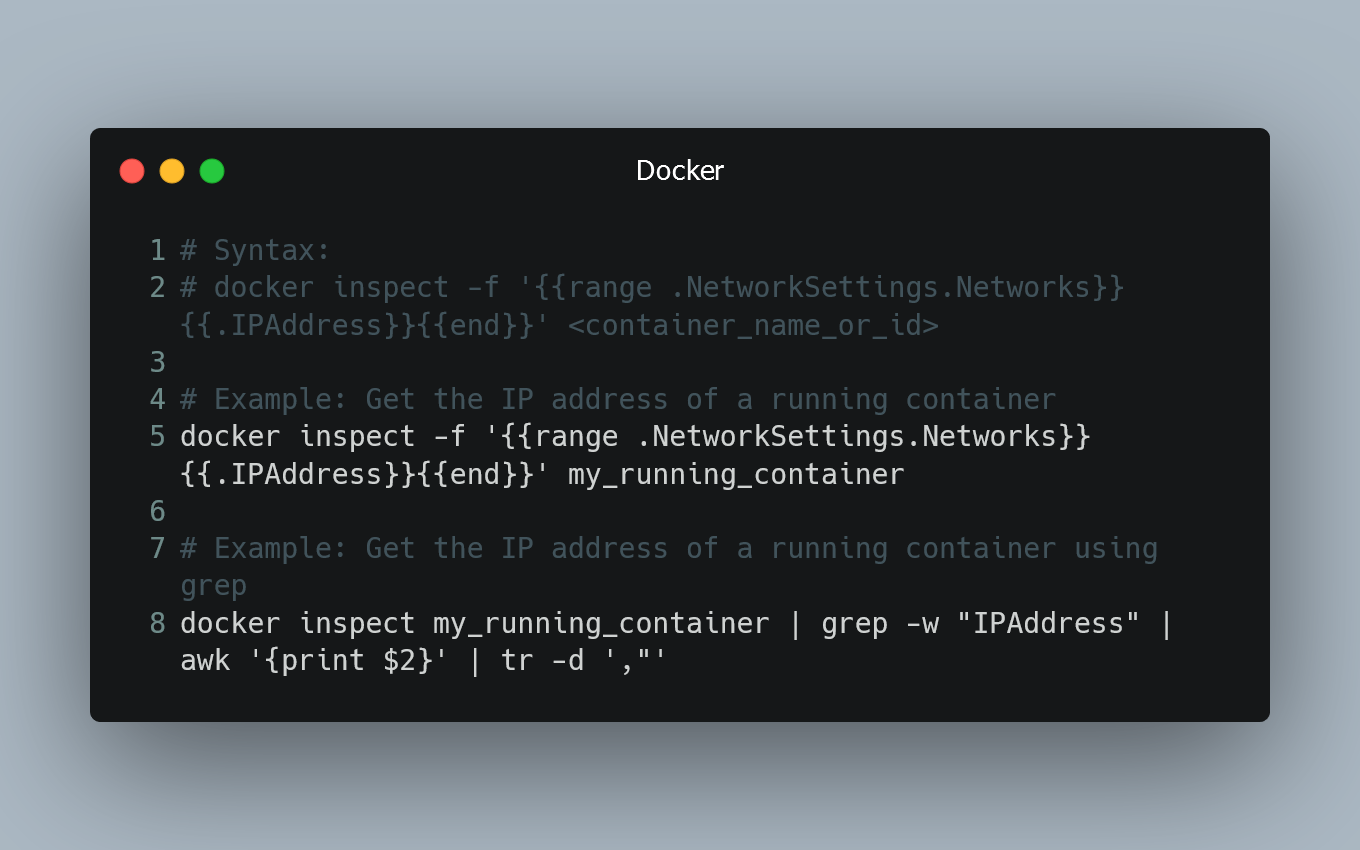 Getting a Docker container's IP address from the host Tiloid