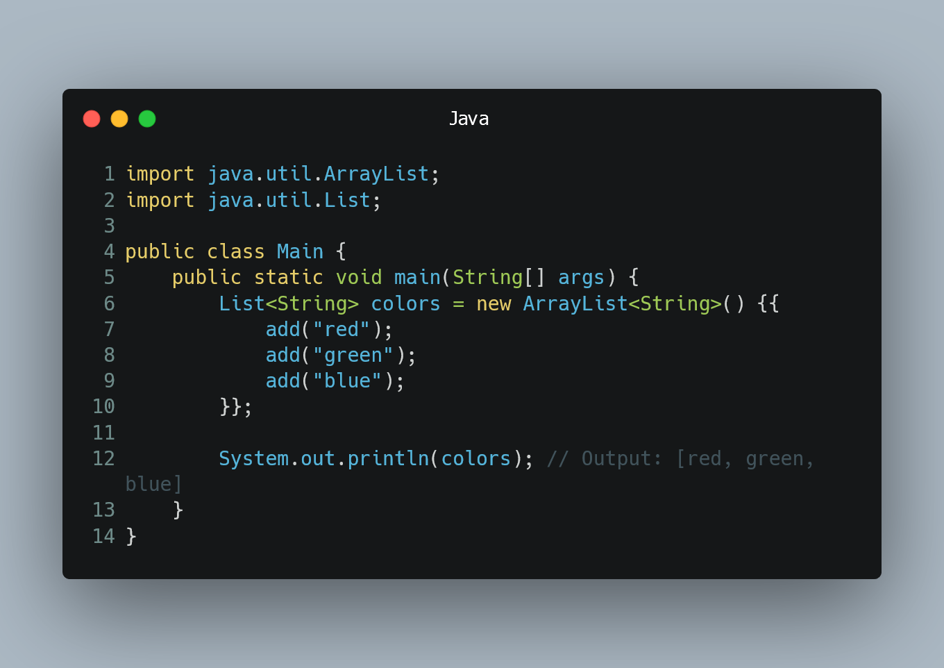 Initialization of an ArrayList in One Line