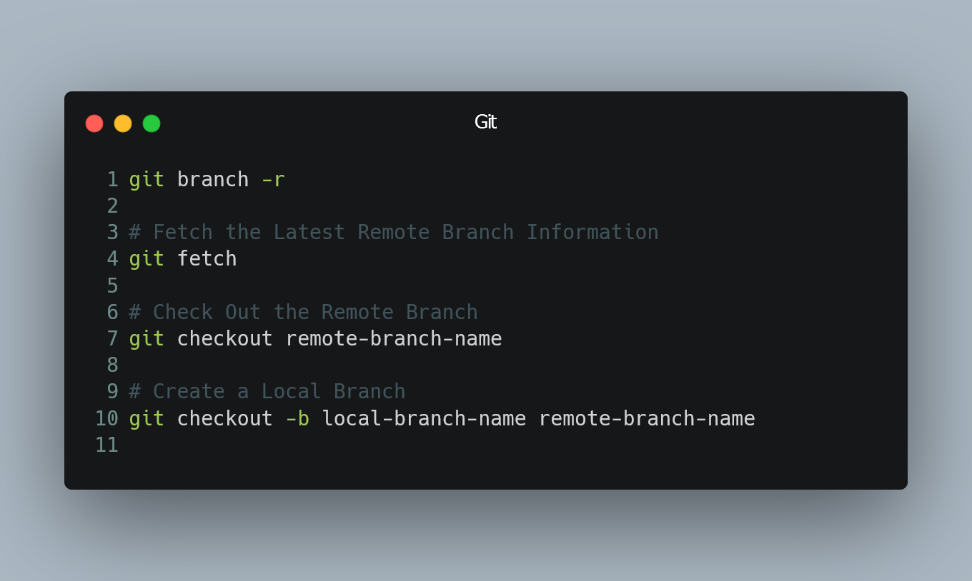 Checking Out a Remote Git Branch