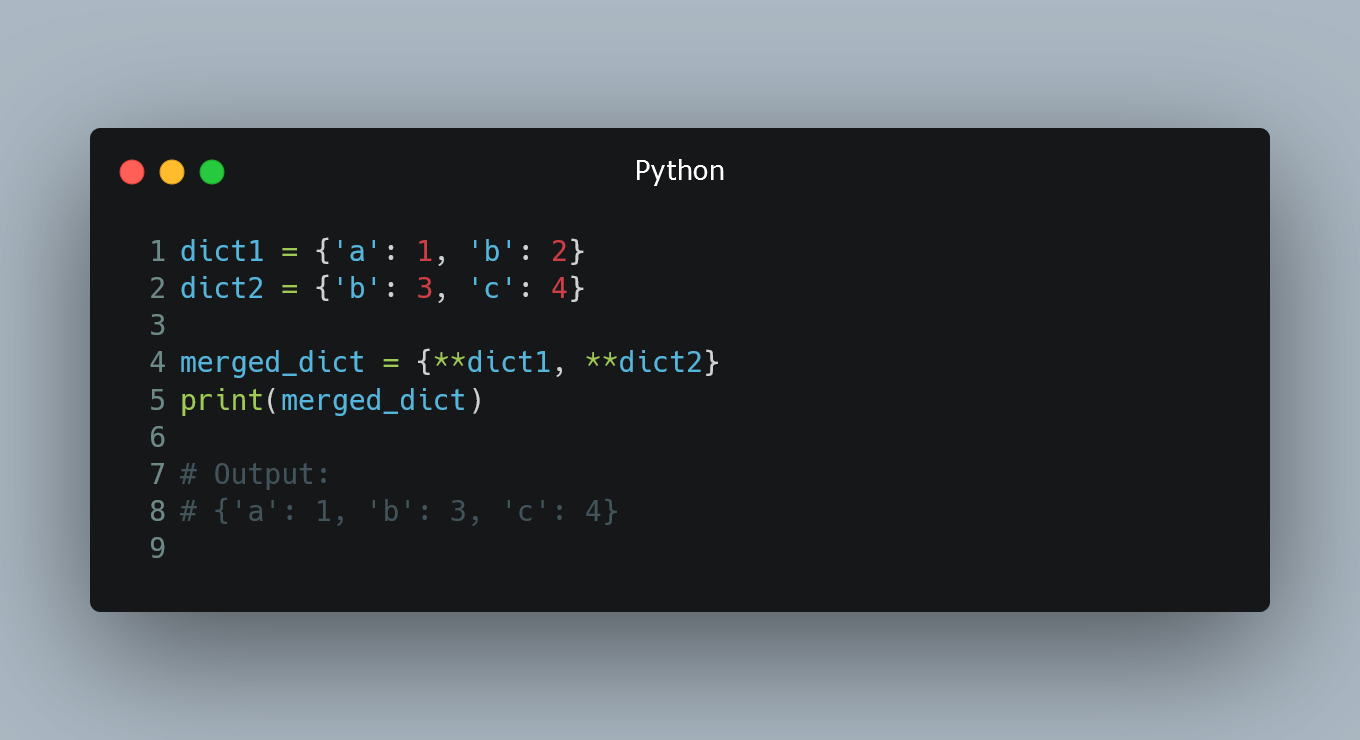 Merging Two Dictionaries in a Single Expression